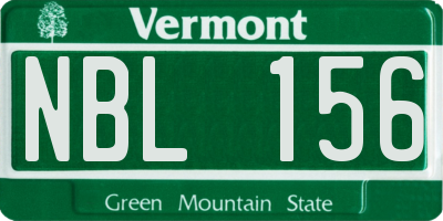 VT license plate NBL156