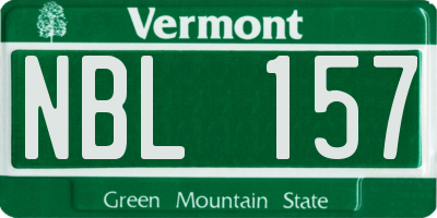 VT license plate NBL157