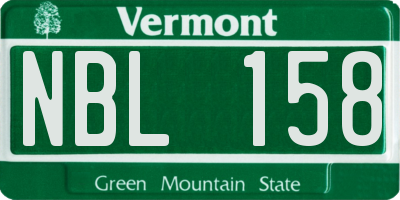 VT license plate NBL158