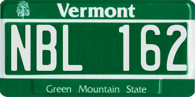 VT license plate NBL162