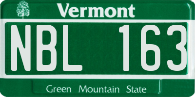 VT license plate NBL163