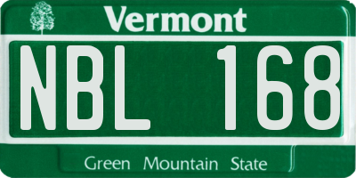VT license plate NBL168