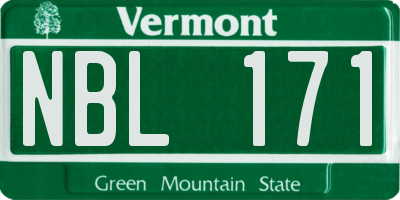 VT license plate NBL171