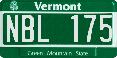 VT license plate NBL175