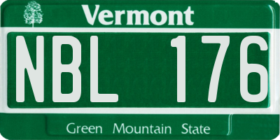 VT license plate NBL176