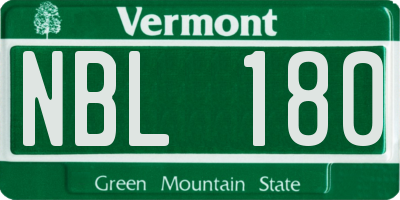 VT license plate NBL180