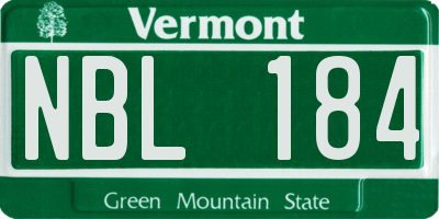 VT license plate NBL184