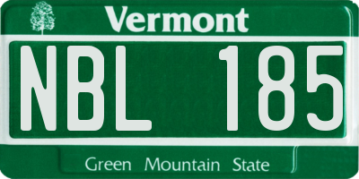 VT license plate NBL185