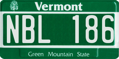 VT license plate NBL186