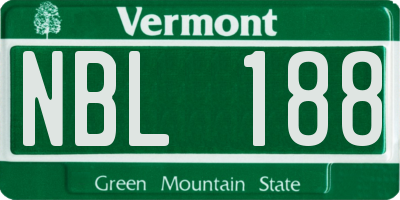 VT license plate NBL188