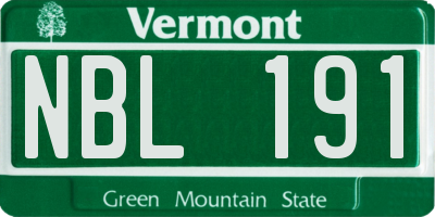VT license plate NBL191