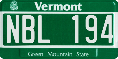 VT license plate NBL194