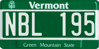 VT license plate NBL195