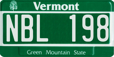 VT license plate NBL198