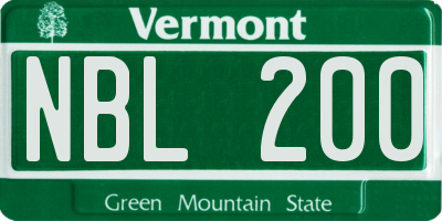 VT license plate NBL200