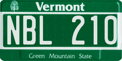 VT license plate NBL210