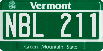 VT license plate NBL211