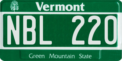 VT license plate NBL220