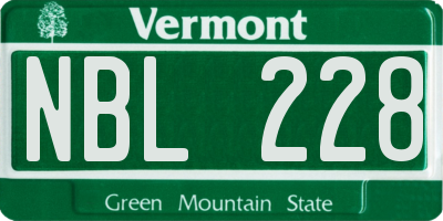 VT license plate NBL228