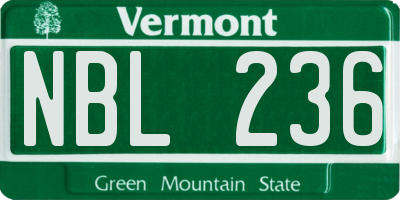 VT license plate NBL236