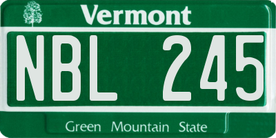 VT license plate NBL245