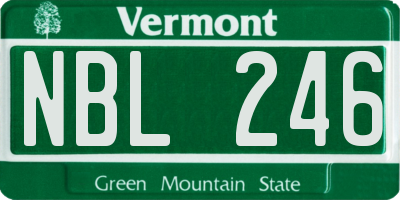 VT license plate NBL246
