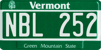 VT license plate NBL252