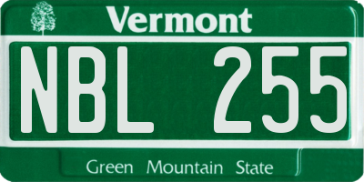VT license plate NBL255