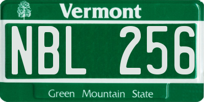 VT license plate NBL256