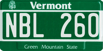VT license plate NBL260