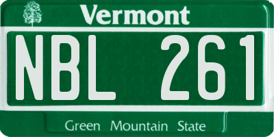 VT license plate NBL261