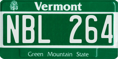 VT license plate NBL264