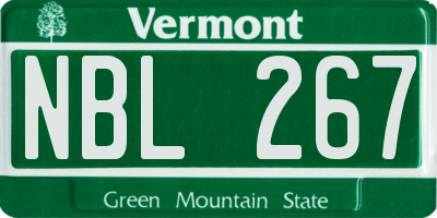 VT license plate NBL267