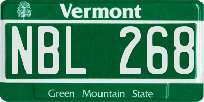 VT license plate NBL268