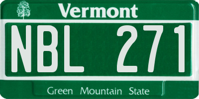 VT license plate NBL271