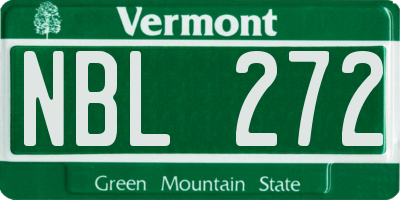 VT license plate NBL272
