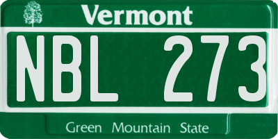 VT license plate NBL273