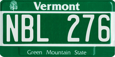 VT license plate NBL276