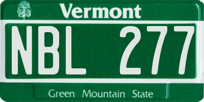 VT license plate NBL277