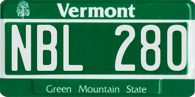 VT license plate NBL280