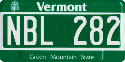 VT license plate NBL282