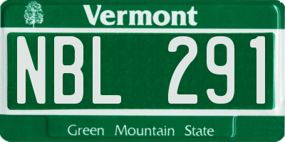 VT license plate NBL291