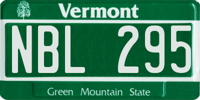VT license plate NBL295