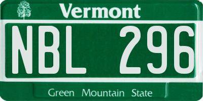VT license plate NBL296