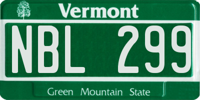 VT license plate NBL299