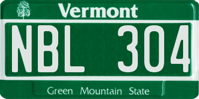 VT license plate NBL304