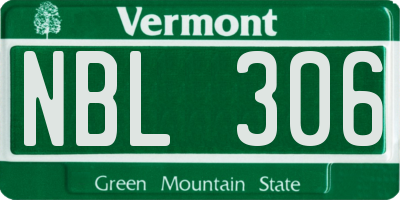 VT license plate NBL306