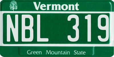 VT license plate NBL319
