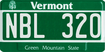 VT license plate NBL320