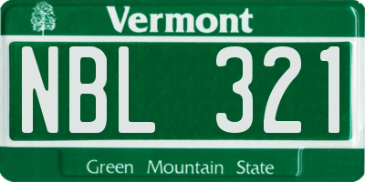 VT license plate NBL321